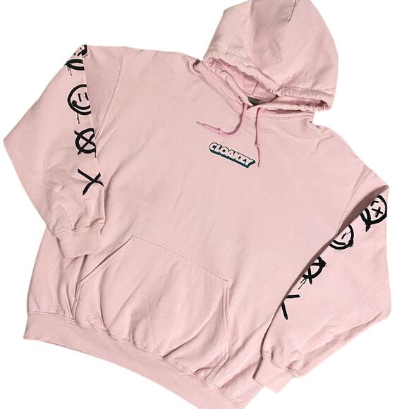Cloakzy Hoodie Unisex L Pink Heavy Gildan Logo Youtube Twitch Accents - Picture 1 of 12